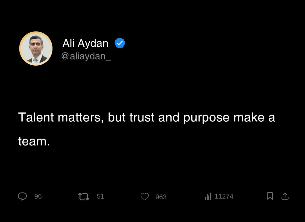 Ali Aydan; Got a group… or a real team?