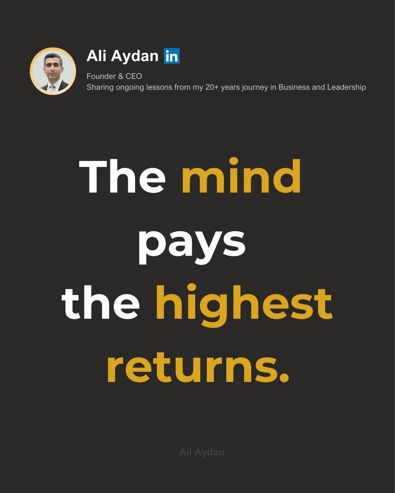 Ali Aydan: What’s fuelling your growth?