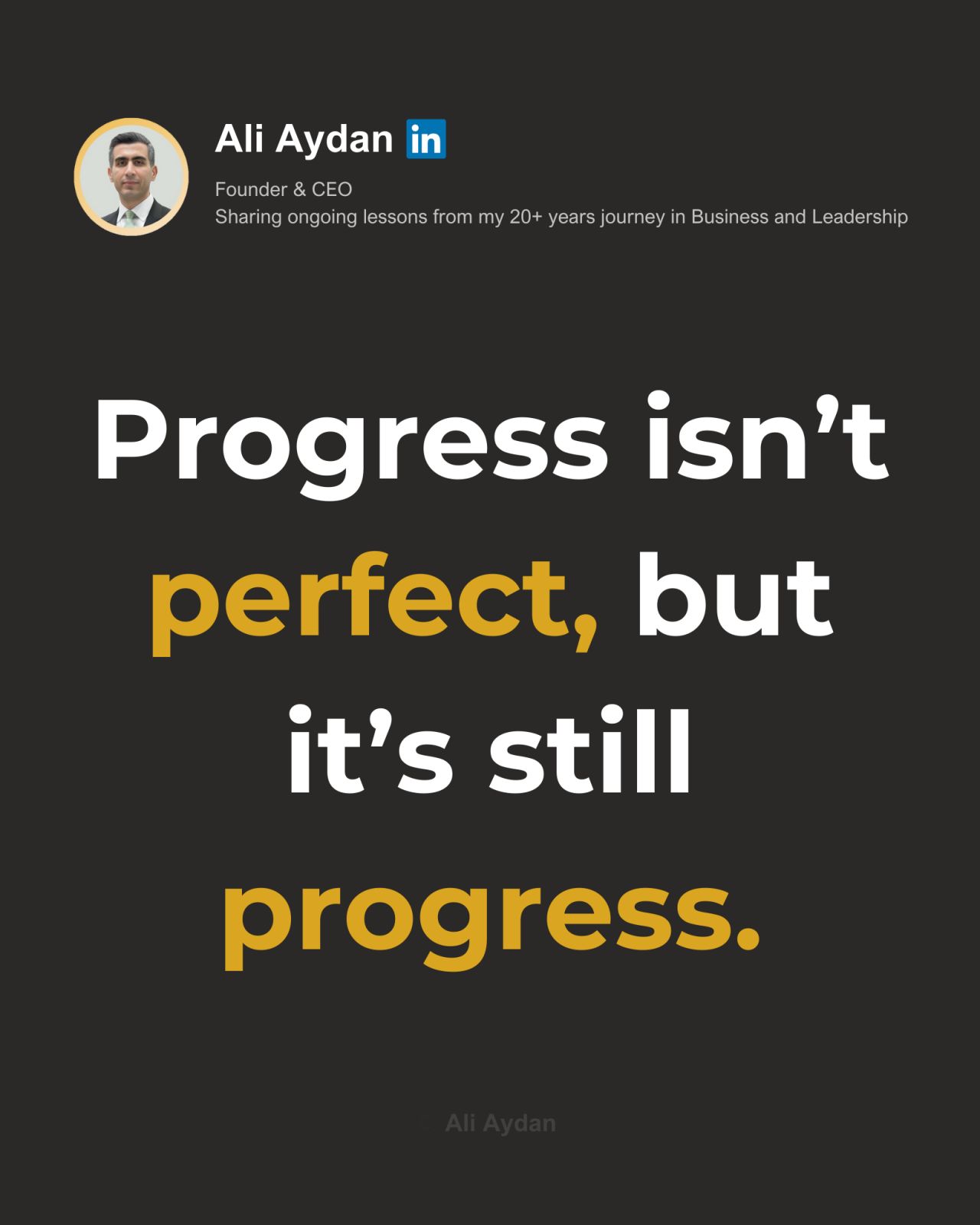 Ali Aydan: Feeling stuck in your progress?