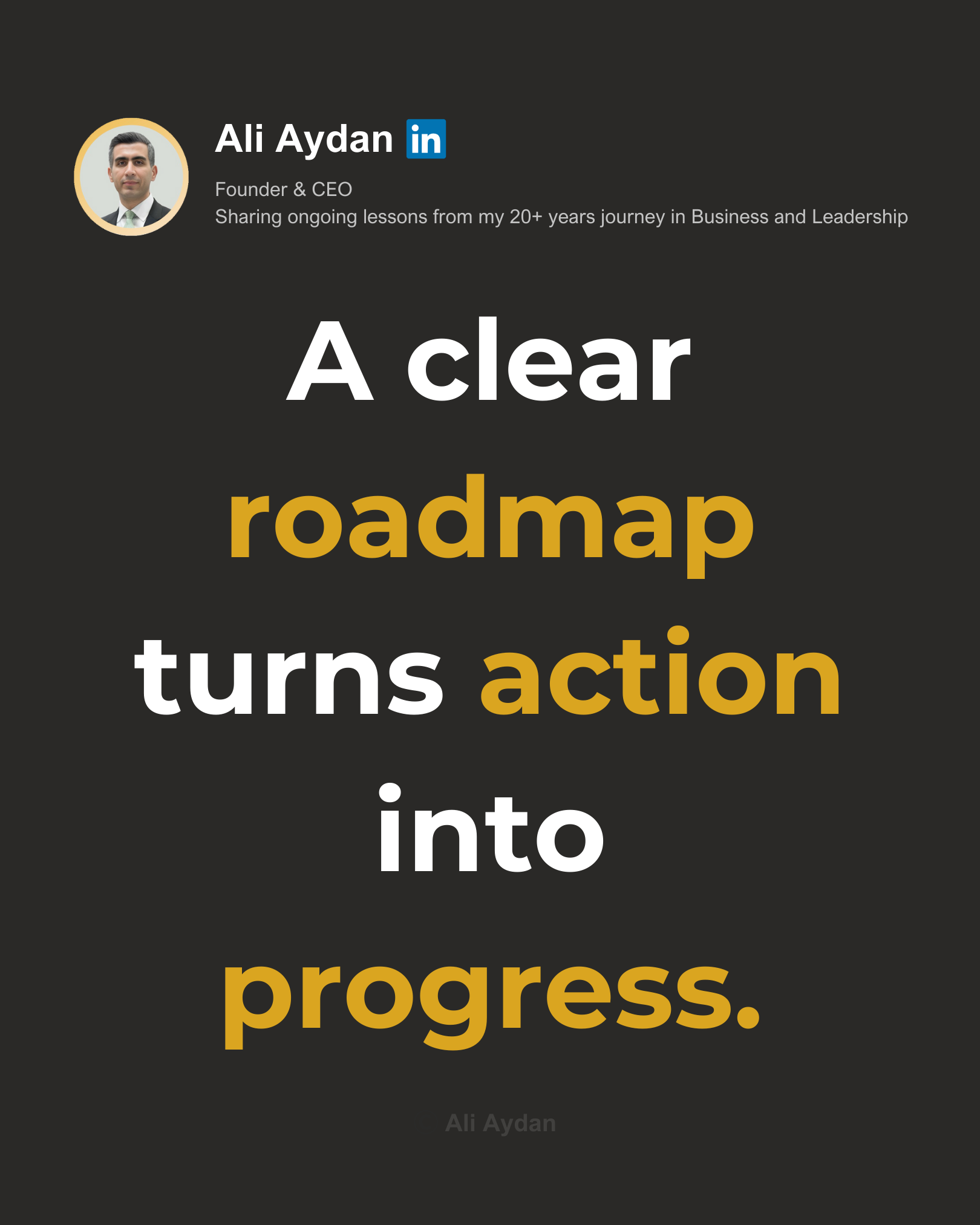 Ali Aydan: Got a clear direction for your business?