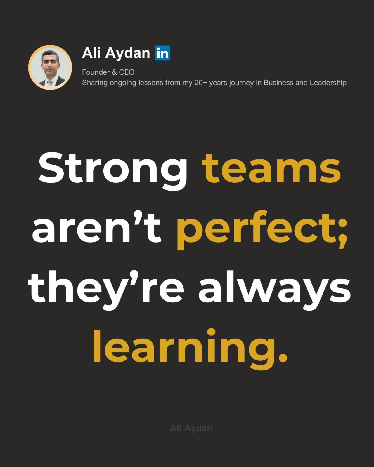 Ali Aydan: Think you’ve got it all figured out?