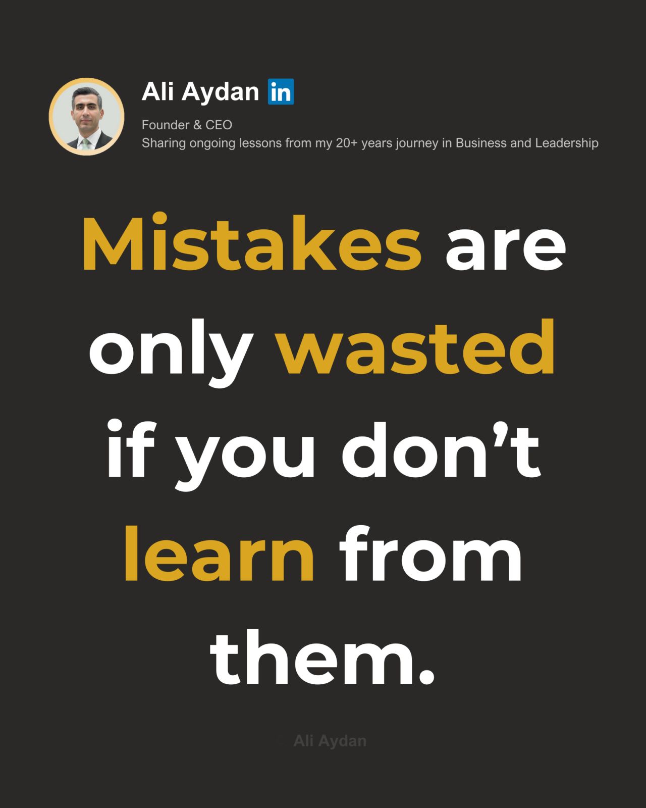 Ali Aydan: Want to grow faster?